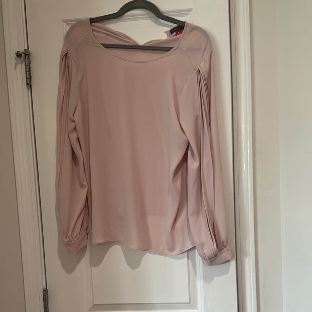 Vince Pink Long Sleeve Relaxed Cut Out Blouse